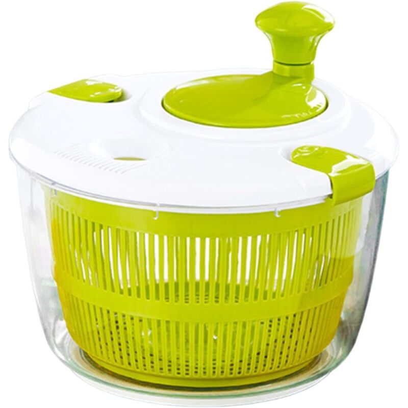 Salatschleuder Mit 5 Litern Fassungsvermögen Aus Robustem Kunststoff – Großer Korb Mit 25 X 16 Cm Fassungsvermögen, Ideal Zum Schnellen Waschen Und Trocknen Von Salat.