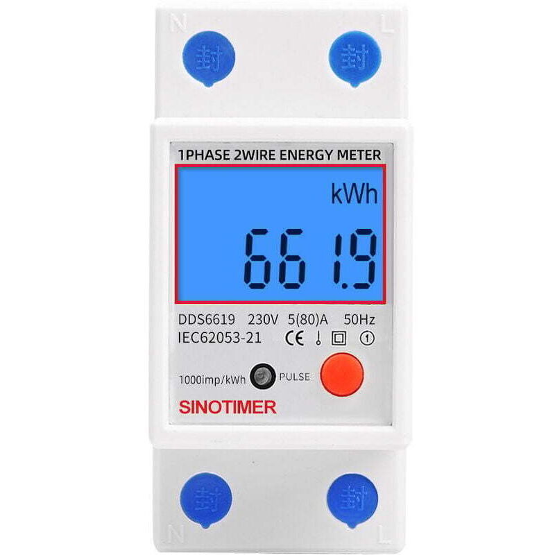 Mid-zertifizierter Einphasen-stromzähler – 45 A, Modular, Pauschaltarif, Lcd-anzeige – Für Die Sekundärmessung In Wohn- Oder Mietobjekten.