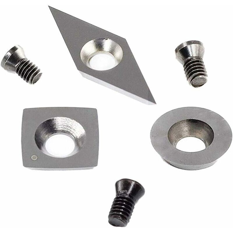 Hartmetall-wendeschneidplatten Für Das Drechseln - Set Mit 3 Wendeschneidplatten (11 Mm Vierkant R50, 28x10 Diamantspitze, 12 Mm Rund)
