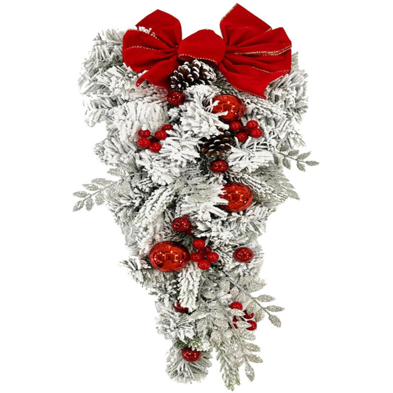 Künstlicher Deko-tür- Oder Wandkranz – 65 Cm, Getrocknete Ranken Und Frühlingsblumen, Natürlicher Und Eleganter Stil