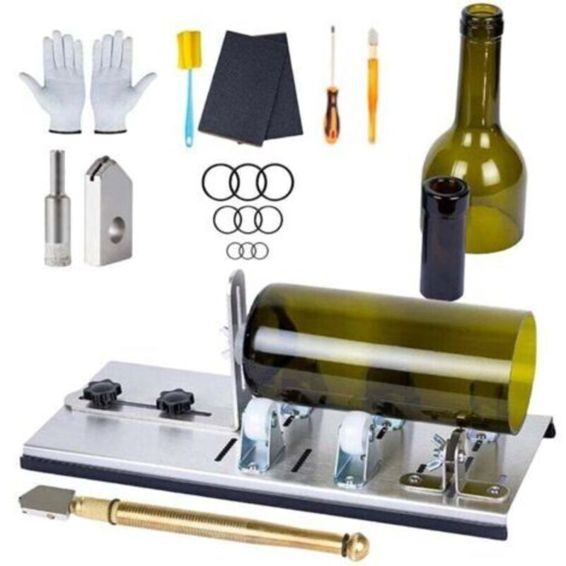 Glasflaschenschneider, Verstellbares Glasflaschenschneide-set, Schneidemaschinen-set Aus Edelstahl Für Wein-, Bier-, Spirituosen-, Whisky- Und Champagnerflaschen