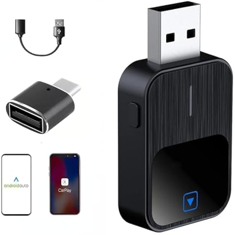 2-in-1 Wireless Carplay Adapter – Kompatibel Mit Iphone Und Android Auto, Kabellos, Usb/typ-c, Mini-stabil Ohne Verzögerung, Plug & Play, Ios 10+ Und Carplay-fähige Fahrzeuge