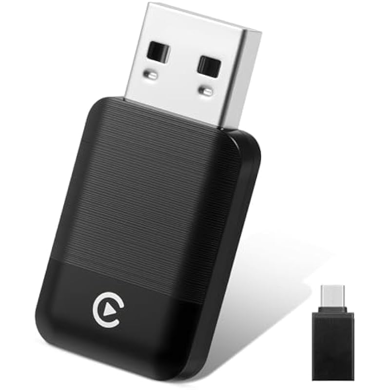 Kabelloser Carplay-adapter Für Iphone, Carplay-dongle Wandelt Kabelgebundene In Kabellose Verbindungen Um, Plug & Play Mit Usb/typ-c, Ez Connect Bluetooth Carplay Kompatibel Mit Apple Ios 10+ Und Fahr