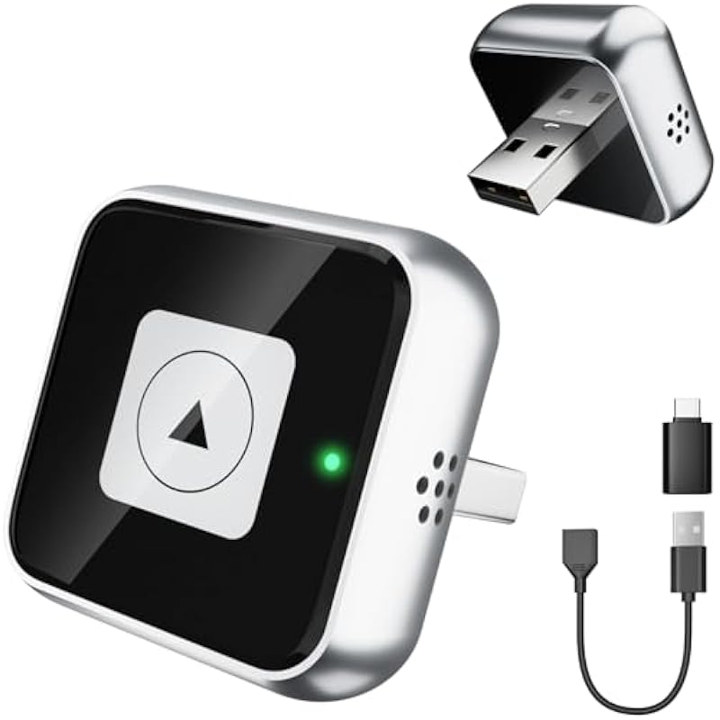 Mini Wireless Carplay Adapter Für Iphone, Wandelt Kabelgebunden In Kabellos Um, Plug & Play Mit Typ-c/usb, Kompatibel Mit Android 11+ Und Ios 10+ (schwarz)