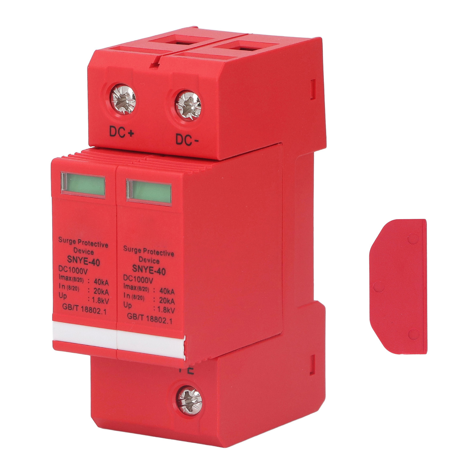 Orange-roter Verteilerkasten Mit Überspannungsschutzgerät, 40 Ka Dc 1000 V 2p Überspannungsableiter