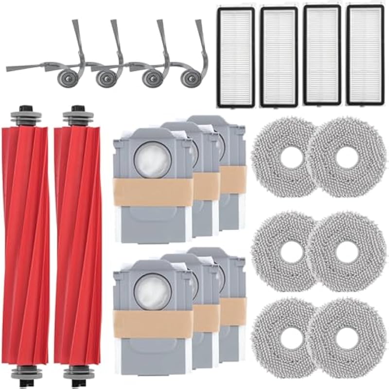 Passende Ersatzteile Für Roborock Qrevo Saugroboter – Qv 35a, Qv 35s, Qr 598, Qr 798: 2 Hauptbürsten, 4 Seitenbürsten, 4 Hepa-filter, 6 Reinigungstücher, 6