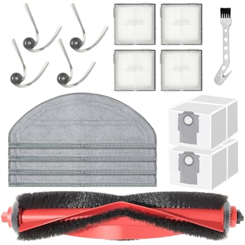 Passendes Zubehör Für Das Roborock Q10 S5 / Q10 S5+ Staubsauger-ersatzteilset: 1 Hauptbürste, 4 Reinigungstücher, 2 Staubbeutel, 4 Seitenbürsten, 4 Filter