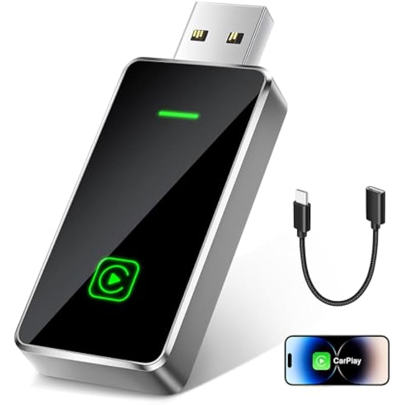 Kabelloser Carplay-adapter, Kompatibel Mit Iphones, Wandelt Das Werkseitige Kabel In Einen Kabellosen Carplay-dongle Um, Plug & Play Für Ios 12+ Und Fahrzeuge Ab Baujahr 2019, Intelligente Sprachsteue