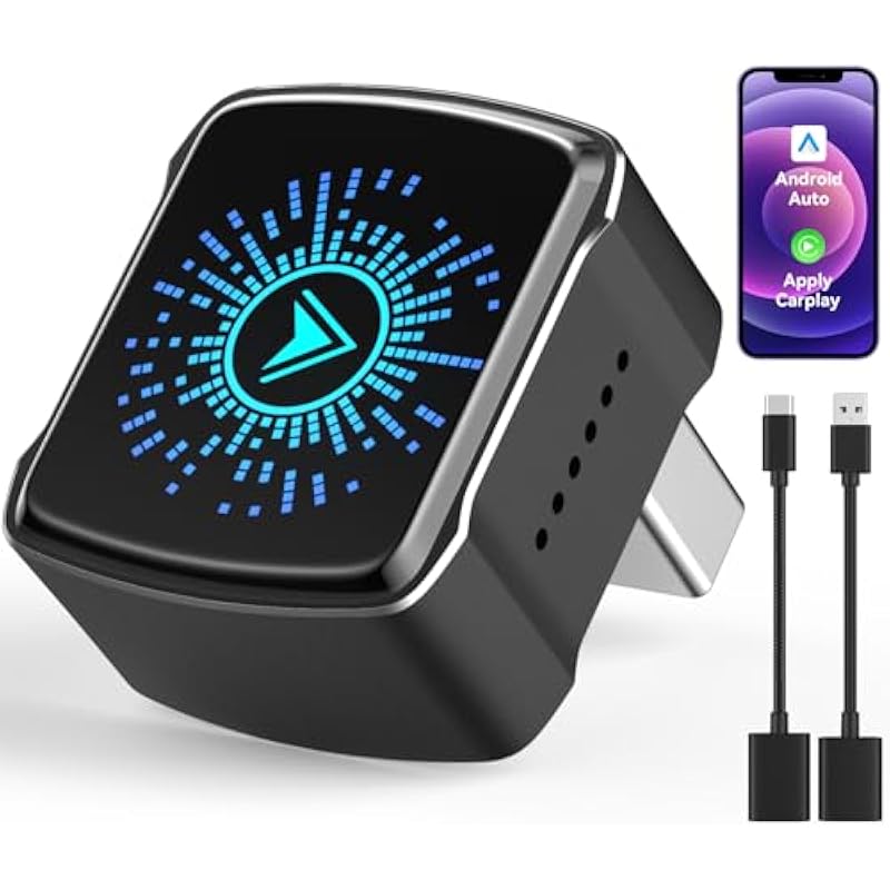 Kabelloser Carplay-adapter Für Iphone (ios 12+) & Android Auto Kompatibel Mit Fahrzeugen Mit Kabelgebundenem Carplay (ab 2016) Usb-a/c Schnelle & Stabile Verbindung (schwarz)