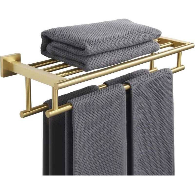 40 Cm Handtuchhalter Aus Edelstahl Sus304 – 2 Wandstangen – Goldfarben – Rostbeständig Und Leicht Zu Reinigen
