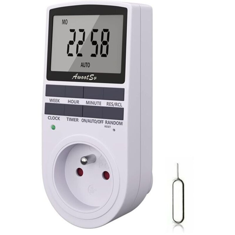 Programmierbarer Digitaler Steckertimer – 5,7 Cm Lcd-bildschirm – Diebstahlsicherer Zufallsmodus – 10 Ein-/ausschaltprogramme – Energiesparmodus