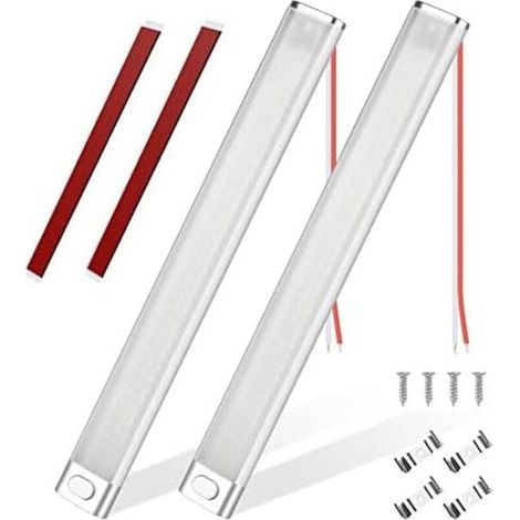 Led-innenraumleuchte, 2 Stück, 12 V, 30 Cm, 120 Leds Mit Ein-/ausschalter, 1600 Lm, Weißes Lichtband Für Auto/lkw/wohnmobil/boot/transporter - Crezuo