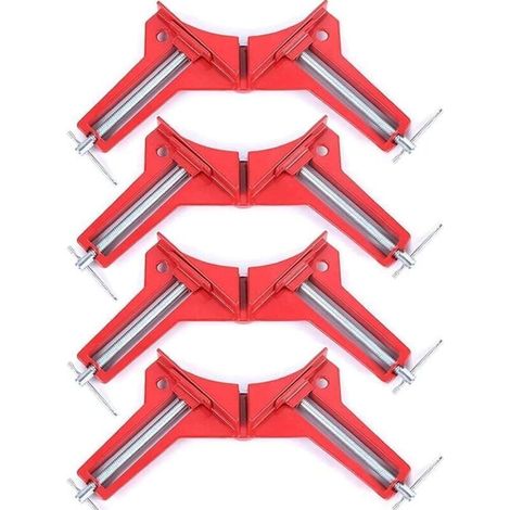 90°-winkelklemme – 4er-set Winkelklemmen Aus Aluminiumguss – Rostschutzbeschichtung – 77 Mm Spannweite
