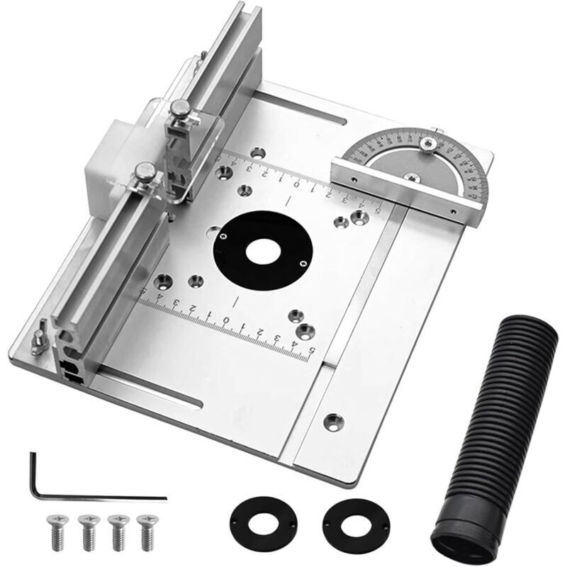 Set Mit 3 Einlegeplatten Für Frästische. Aluminiumlegierung. Für Oberfräsen. Einlegeplatte Für Frästische. Gravierwerkzeug Für Silberne Frästische Mit Gehrungsanschlag.