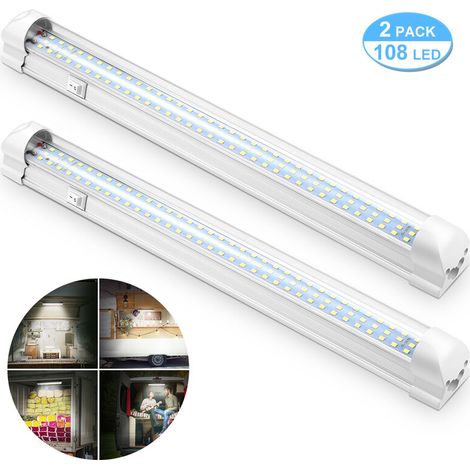12v Led-innenraumleuchte, Helle Innenbeleuchtung Mit Ein-/ausschalter, 1200 Lumen Led-lichtleiste Für Autos, Transporter, Camping, Lkws, Boote, 2er-pack - Crezuo