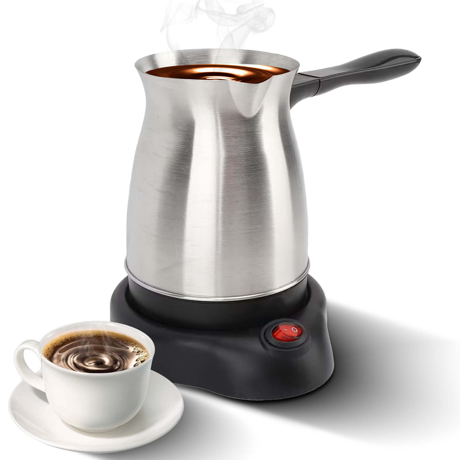 600 Ml Multifunktionale Türkische Elektrische Espressomaschine Mit Warmhaltebehälter Für Tee Und Milch, 600 W, Doppelter Verbrennungsschutz