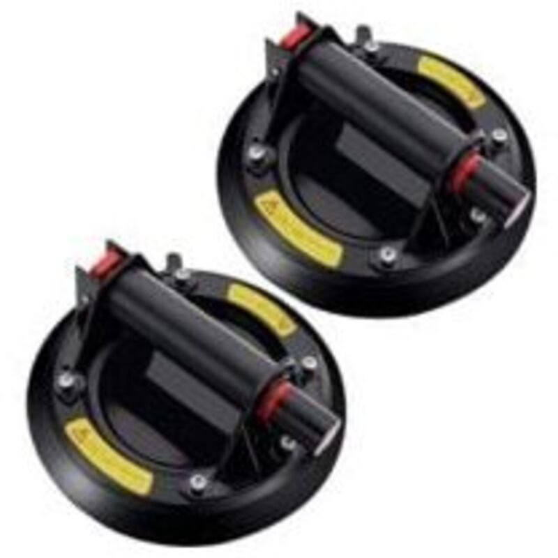 Set Mit 2 Professionellen Glassaugnäpfen. Glassaugnäpfe Zum Transportieren Und Bewegen Von Glas, Fliesen, Glas, Erkerfenstern, Platten Und Fußböden. Möbelhandling