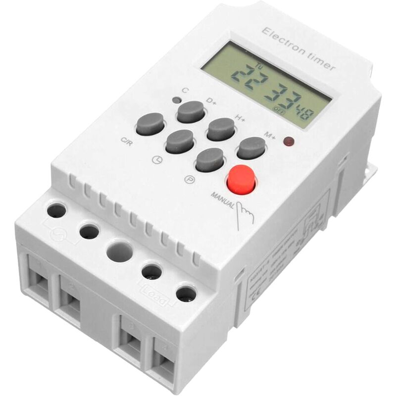 Oem – Digitaler Programmierbarer Timer Ac 220 V 25 A – 16 Ein-/ausschaltzeiten – Din-schienenmontage Mit Lcd-uhr – 220-v-netzteil