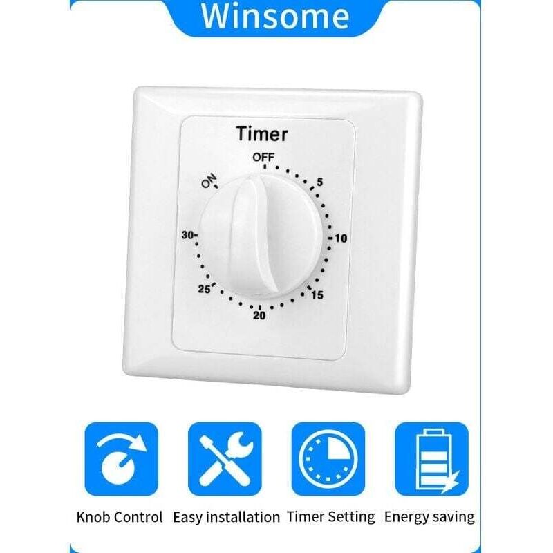 Oem – Elektronischer Zeitschalter 220 V – 30-minuten-countdown – Offene Installation – Einfache Bedienung – Schwer Entflammbar – 30-minuten-schalter