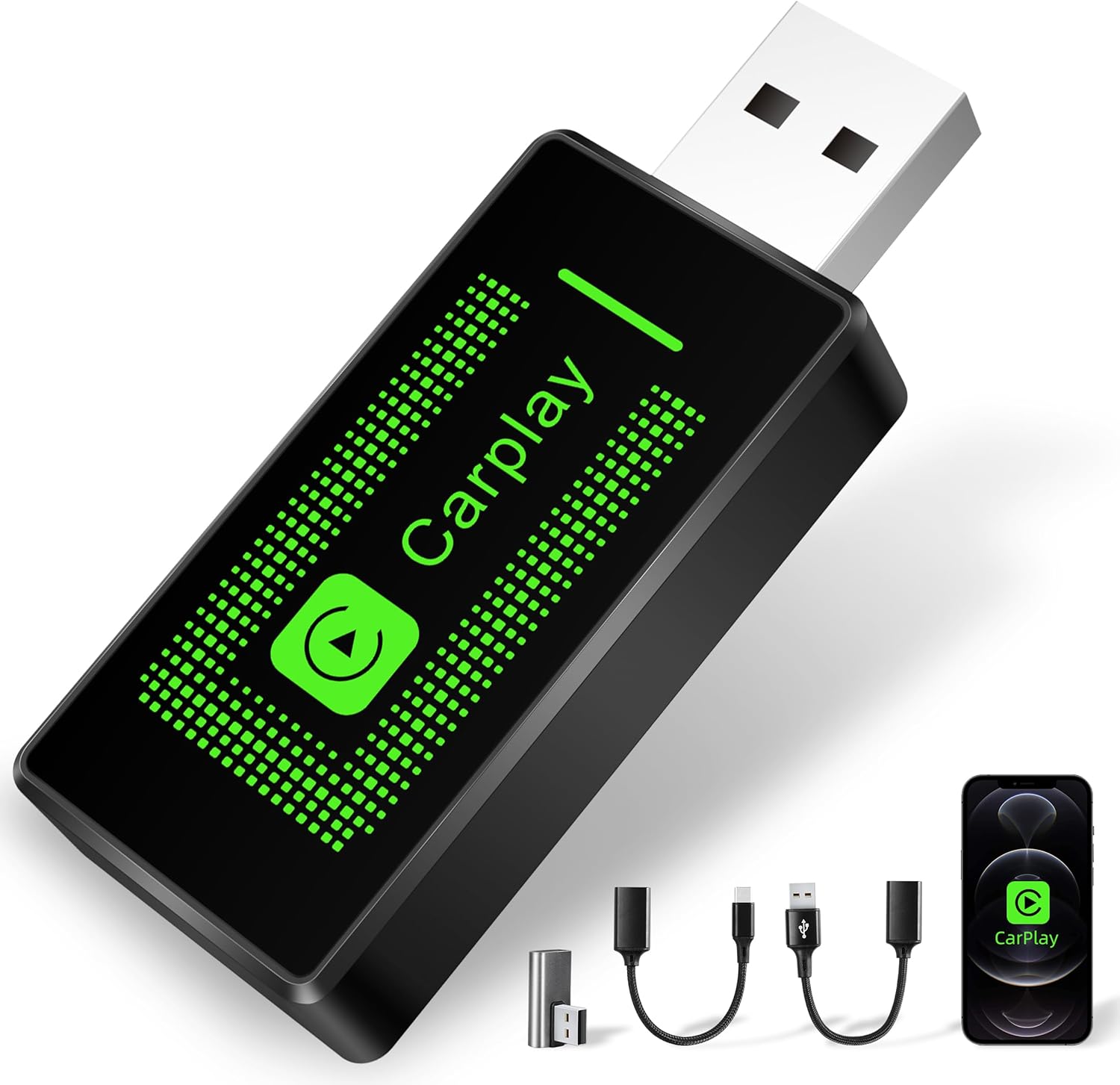 Kabelloser Carplay-adapter Für Iphone, 2024-upgrade, Usb-carplay-stick, Einfach Anzuschließen Und Zu Spielen, Kompatibel Mit Autos Ab Baujahr 2016 Und Iphone Ios 10+