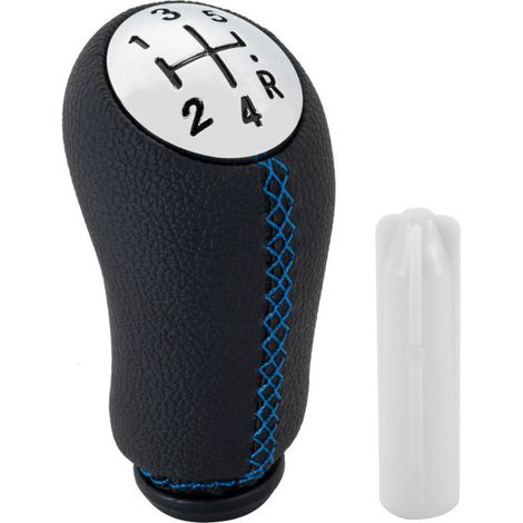 5-gang-schaltknauf Aus Leder, Kompatibel Mit Renault Clio Iii 2005-2009 (blau) - Crezuo