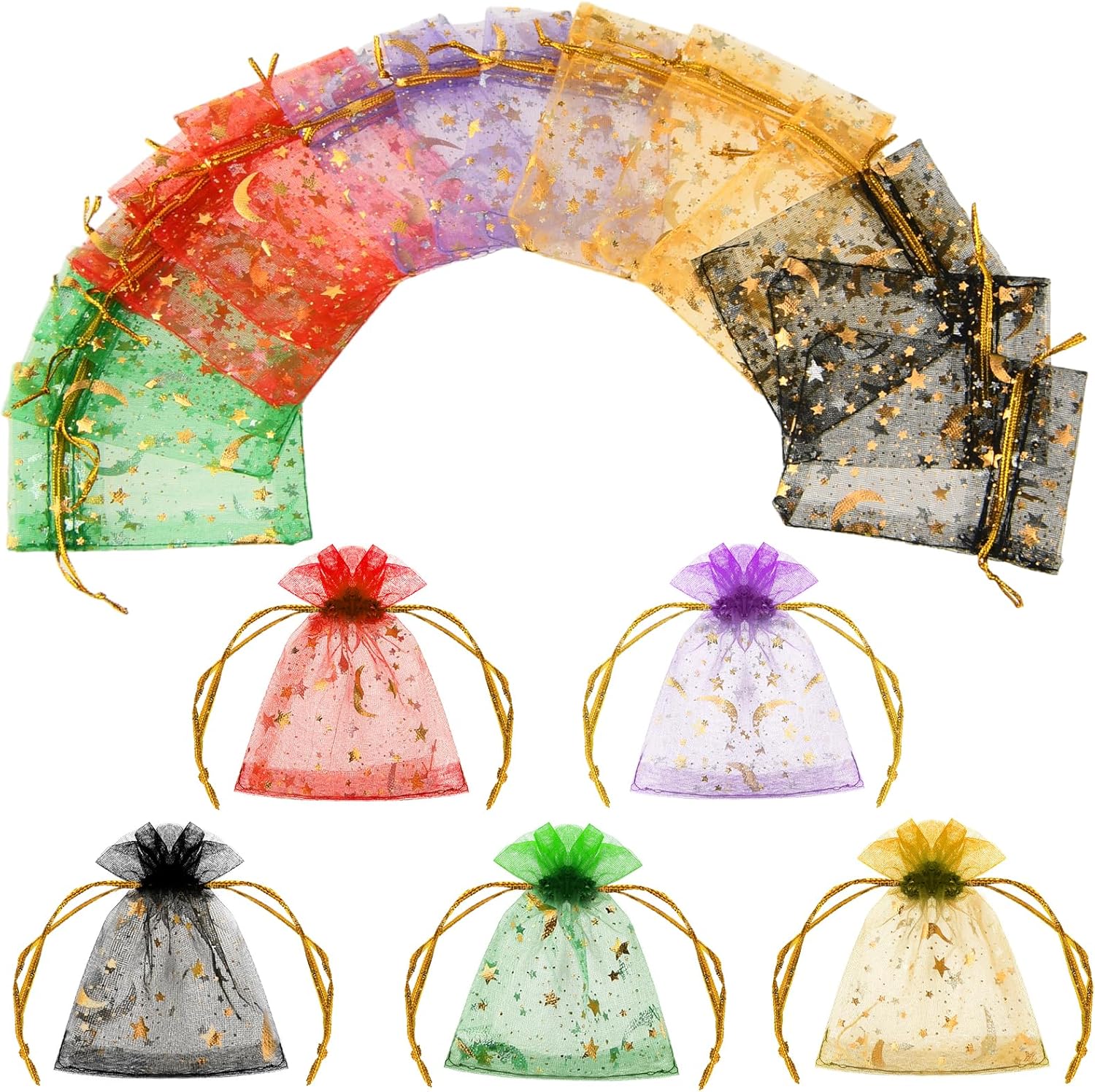 50 Kleine Organzabeutel (7 X 9 Cm) In Verschiedenen Farben, Geschenkbeutel Mit Kordelzug, Schmuckbeutel, Geschenkbeutel Für Hochzeiten Und Partys, Muschel-bonbonbeutel, Netzbeutel Für Pralinen