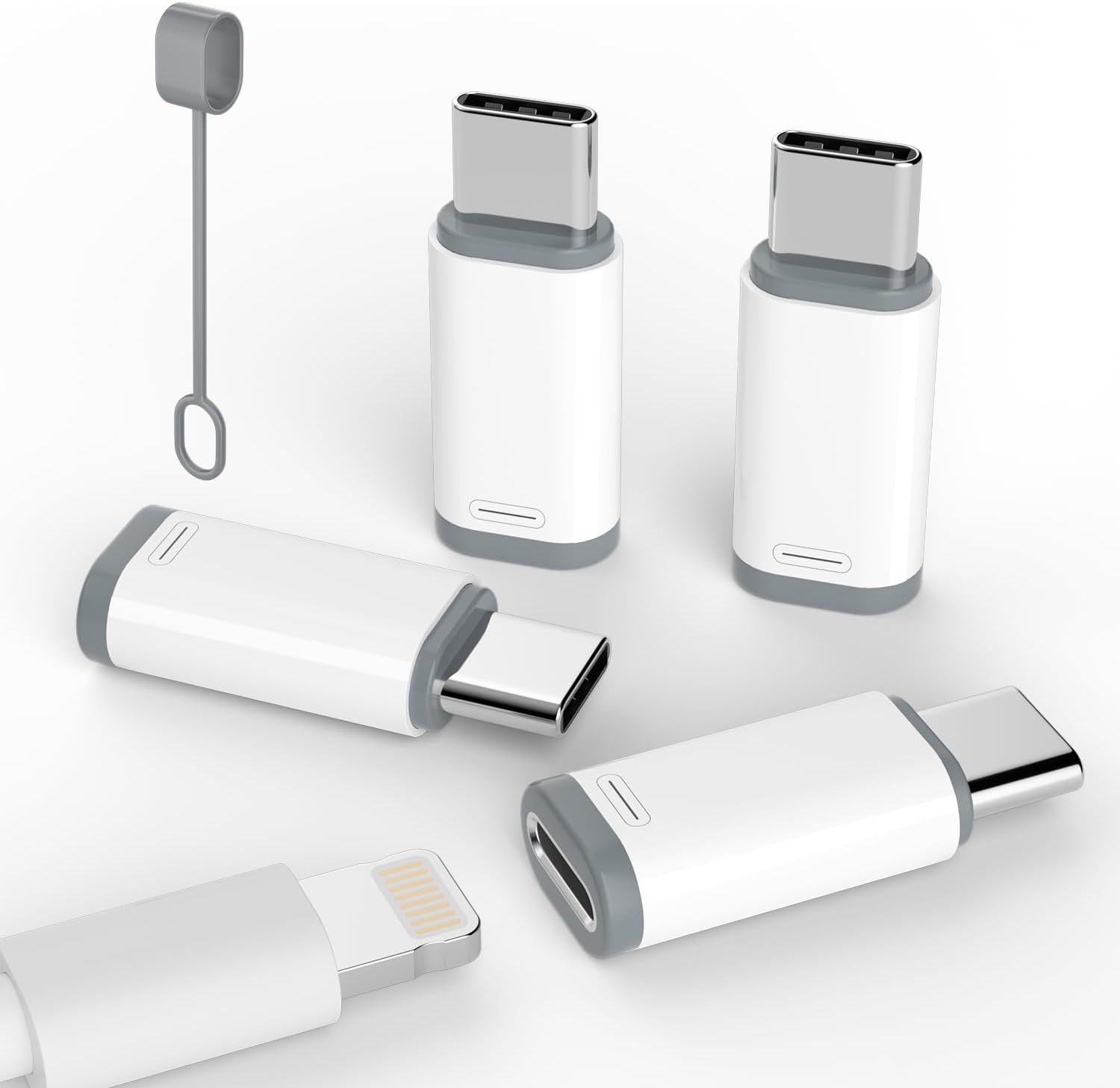 4er-pack Lightning-auf-usb-c-adapter, Kompatibel Mit Iphone 15/16/17 Pro/17 Pro Max, Ladegerät Kompatibel Mit Iphone 17/16, Zubehör Für 17/16, Schnellladen Und Datenübertragung, Usb-c-ladekabelanschlu