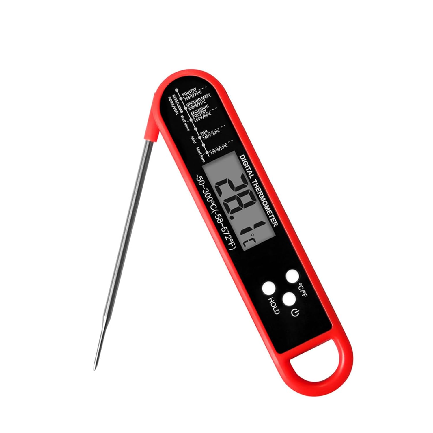 Fleischthermometer Zum Kochen Von Lebensmitteln, Digitale Temperatursonde Für Die Küche -50 300 ℃, Faltbare Temperatursonde Für Backwaren Und Milchprodukte.
