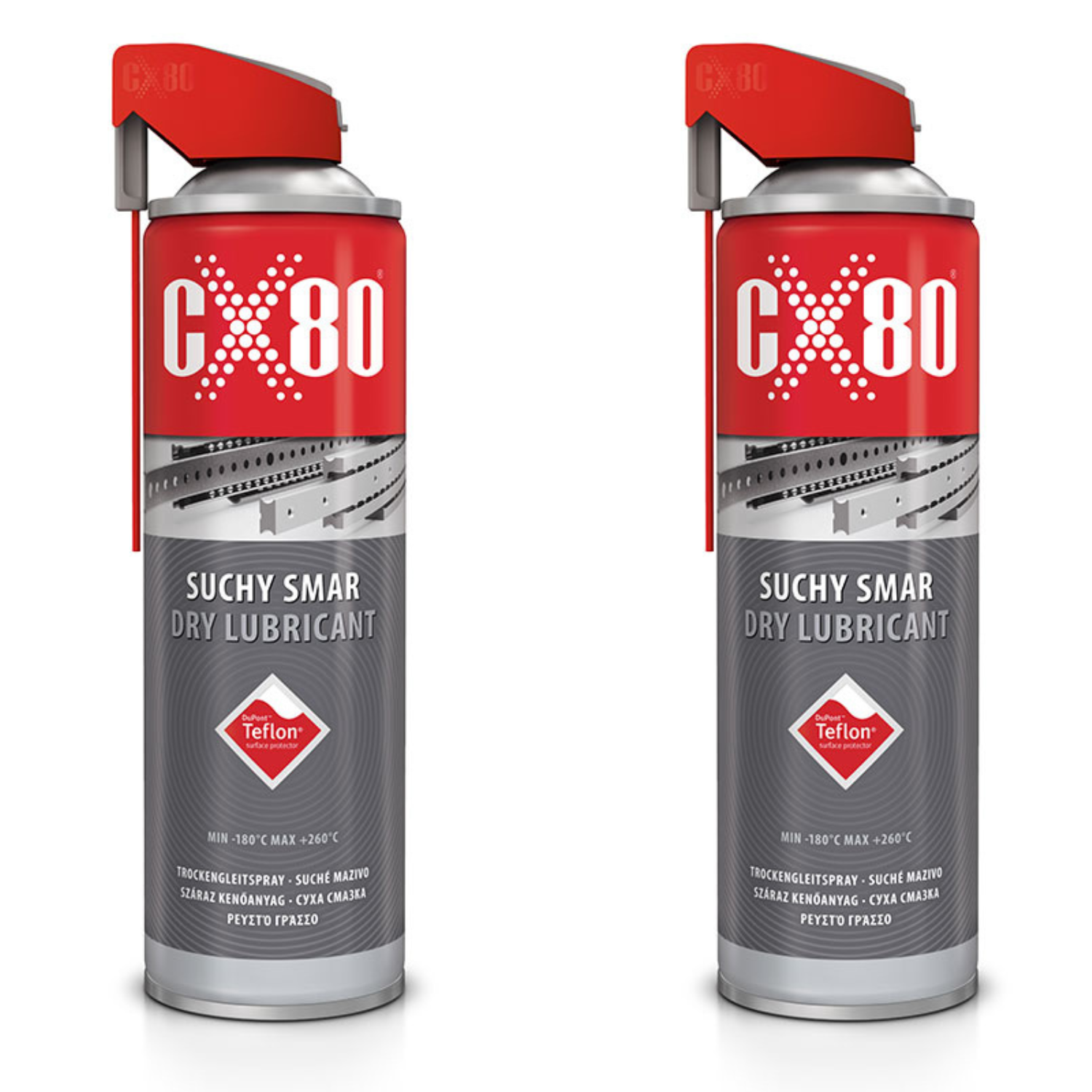 Cx80 Duospray Trocken-teflon-schmierstoff Für Ketten Und Führungsringe 500 Ml X2