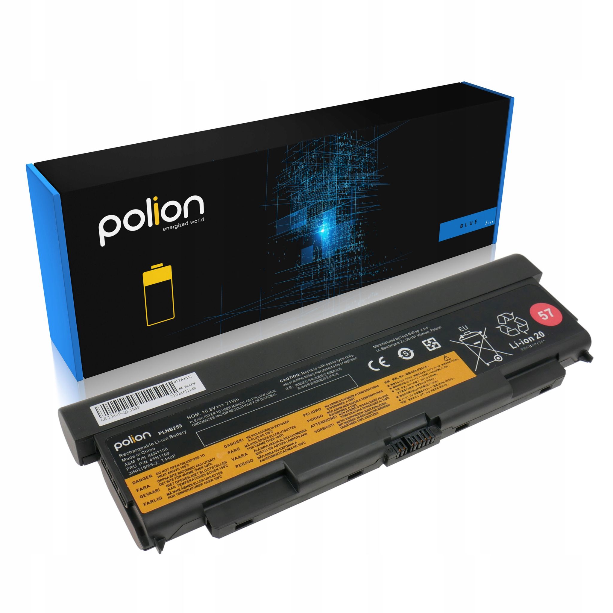 Lenovo Laptop-akku 45n1158 Thinkpad L440 L540 T440p T540p 6600mah