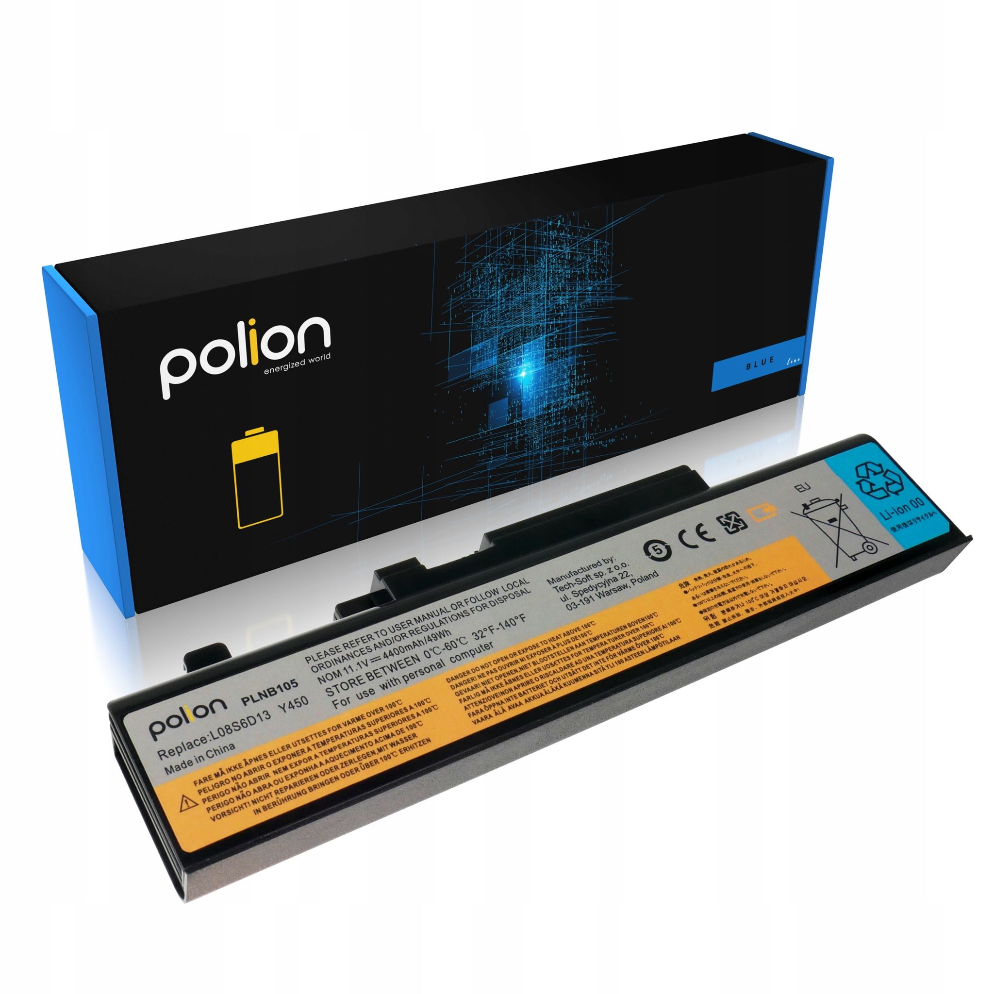 Laptop-akku Lenovo L08s6d13 Ideapad Y450 Y450a Y550 Y550a 4400 Mah