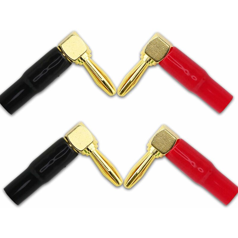 Degree Bananenstecker, Rechtwinklig, 4 Mm, Reines Kupfer, Vergoldeter Bananenstecker, Anschluss Für Lautsprecherkabel, Audio-/video-receiver, Verstärker (4 Stück)