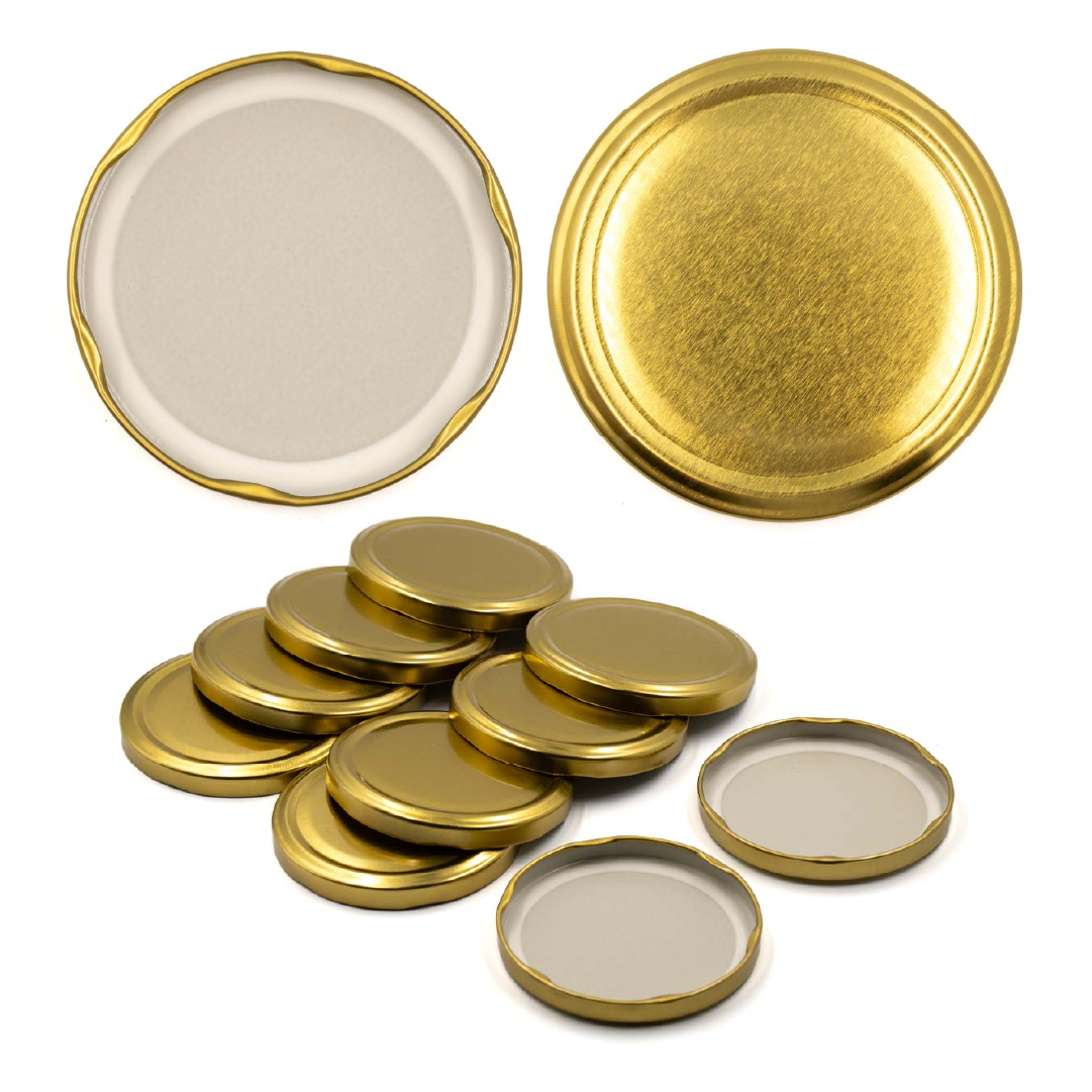 Goldene Einmachglasdeckel, 10 Stück, 82 Mm, 6 Haken