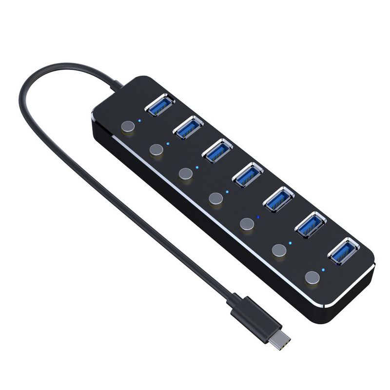 Usb 3.0-hub, 7-port-usb-hub-adapter Mit Individuellem Ein-/ausschalter