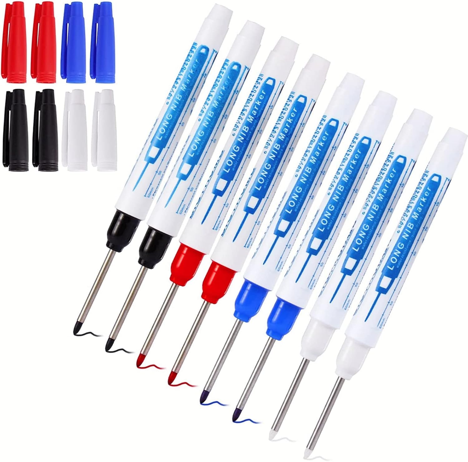 8pcs Crayon Chantier, Marqueur De Trou Profond, Stylo Marqueur Indélébile À Pointe Fine De 30 Mm, Outil De Marquage Construction Dessin Faire Scribering