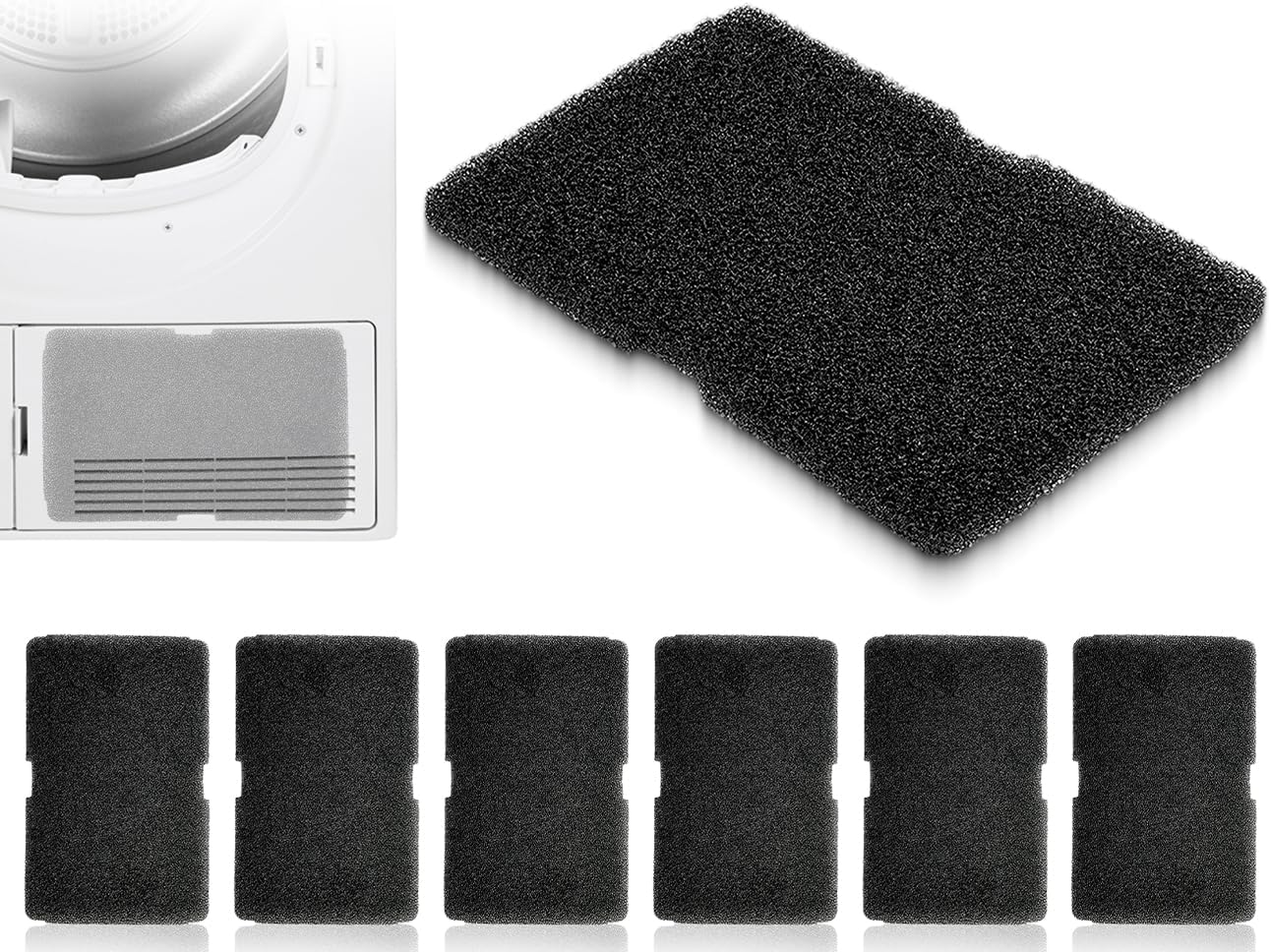 6 Stück Trocknerverdampfer-filterschwamm 2964840100 Packung (240 X 155 X 10 Mm)