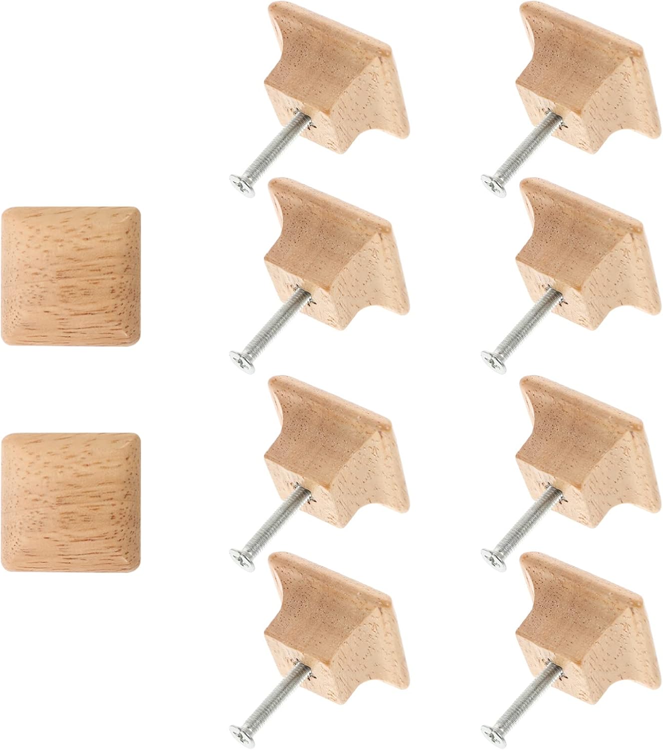 10 Stück Quadratische Holzknöpfe, Schrankgriffe, Kleiderbügelgriffe, Kommodengriffe, Möbelgriffe, Beschläge