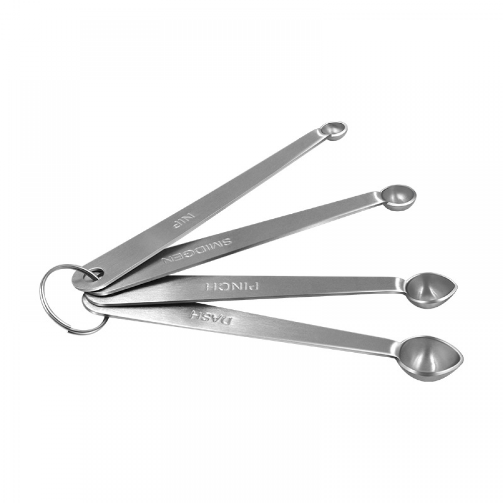 Messlöffelset Aus Edelstahl, 4-teiliges Mini-küchenutensil Für Den Harten Einsatz, Silberne Messlöffel Für Den Gebrauch Zu Hause Und In Restaurants, Inklusive Kleinem Löffel, Schöpflöffel, Priselöffel