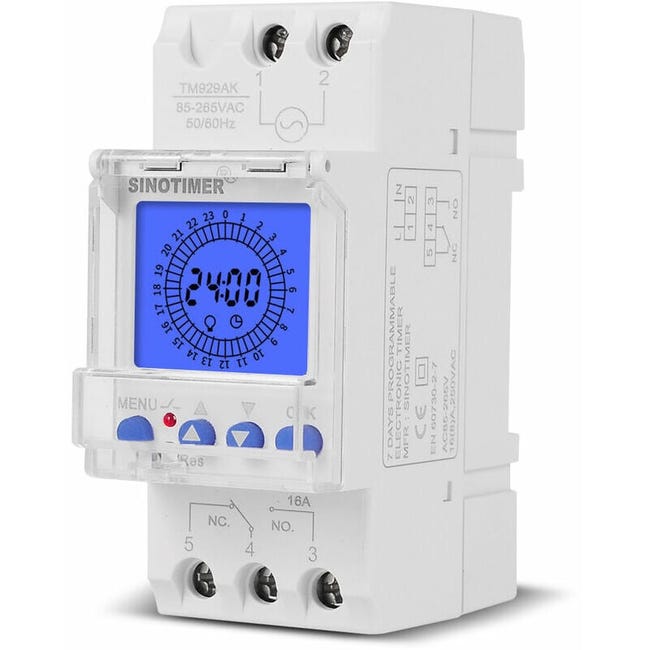 Digitales Lcd-display, 24-stunden-elektronikuhr 85–265, Programmierbarer Intelligenter Analoger Timer Mit 15-minuten-intervall – 16 A