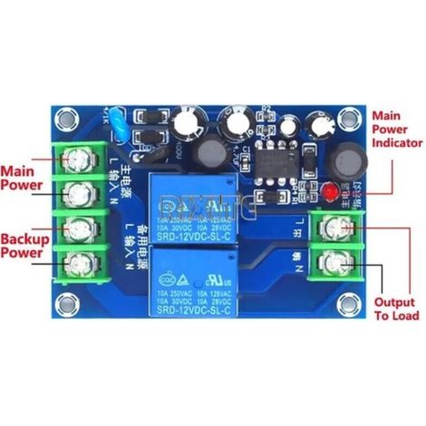 220 V, 10 A, Bidirektionales Automatisches Schaltmodul. Doppelte Stromversorgung. Zwei Eingänge. Ein Ausgang. Bei Stromausfall.