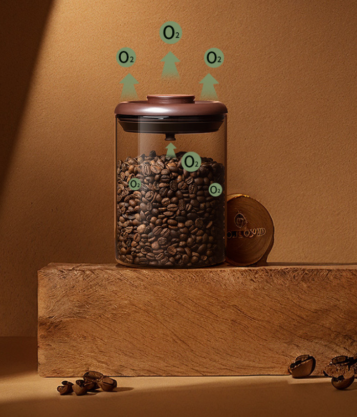 Kaffeeglas Aus Glas – 283 Ml (10 Oz) Luftdichtes Glas Mit Pop-off-verschluss, Großes Glas Für Gemahlenen Kaffee Mit Deckel, 0,28 Kg (0,63 Lb), 2er-pack