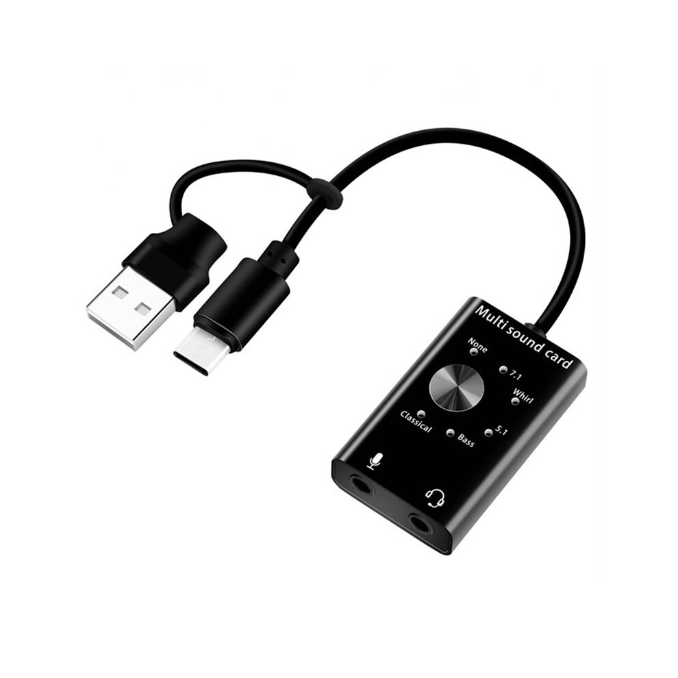 Professioneller Externer Usb 2.0 Typ-c Soundkarten-stereo-mikrofon-adapter/konverter, Kompatibel Mit Laptop, Pc, Kopfhörern Und Lautsprechern.