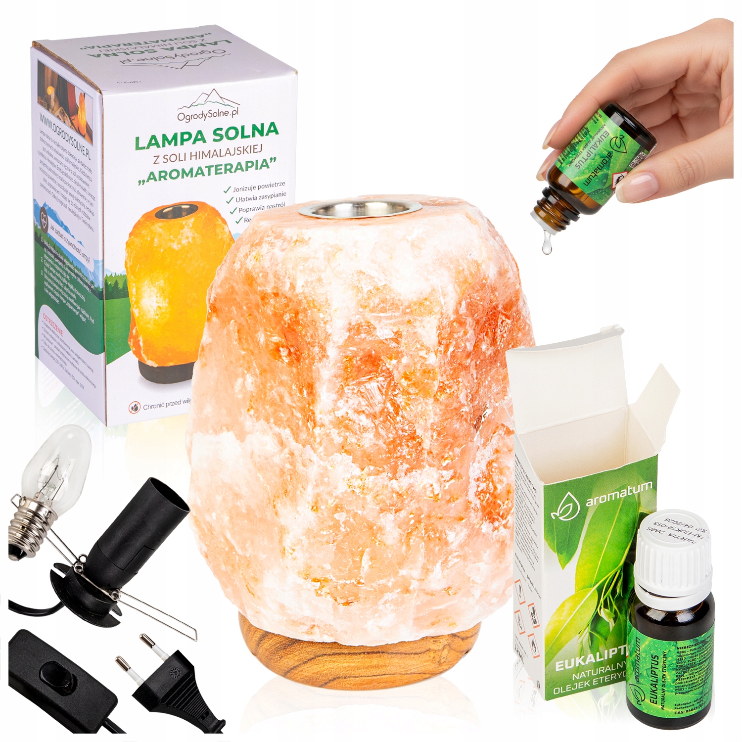Aromatherapie-salzlampe + Natürliches Ätherisches Eukalyptusöl 12 Ml