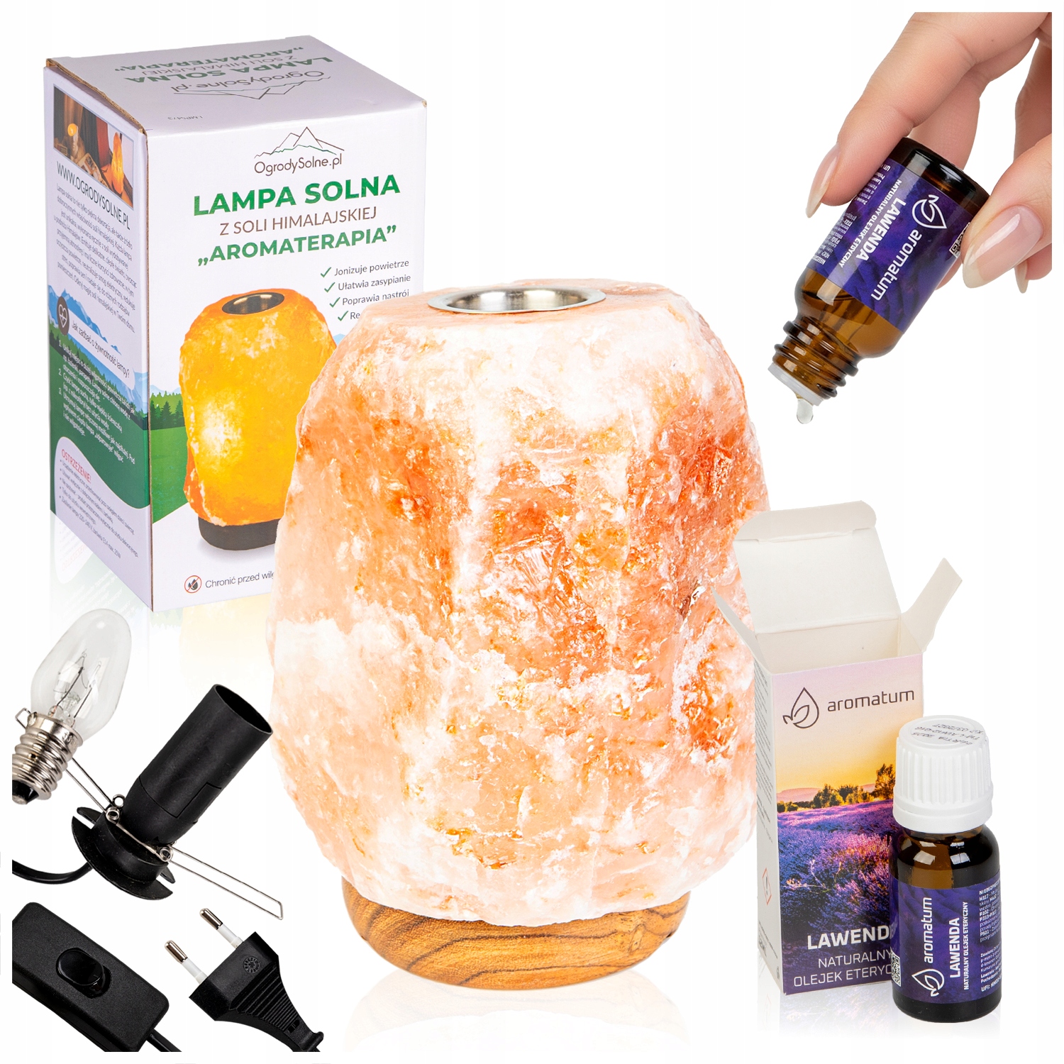 Aromatherapie-salzlampe + Natürliches Ätherisches Lavendelöl 12 Ml