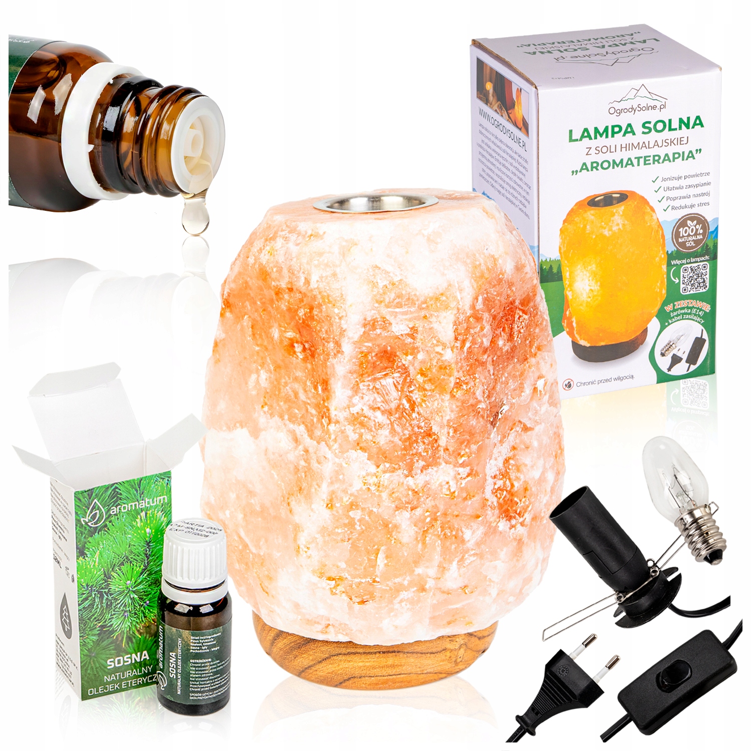 Aromatherapie-salzlampe Mit Natürlichem Kiefernöl Für Die Aromatherapie