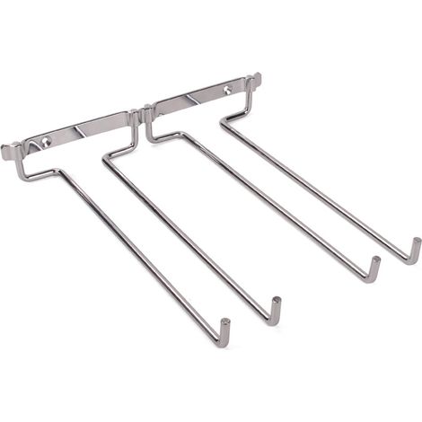 Hängendes Weinglasregal. Zweistöckiger, Verchromter Wandhalter Für Stielgläser Mit Ablagefläche Unter Dem Regal Für Zuhause Und Bar.