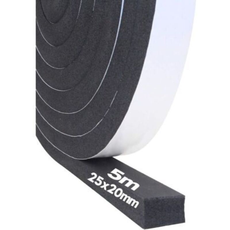 Selbstklebender Schaumstoffdichtungsstreifen 25 Mm (b) X 20 Mm (h), Selbstklebender Schaumgummi Für Türen Und Fenster, Witterungsbeständig, Stoßfest, Schalldämmend, Länge