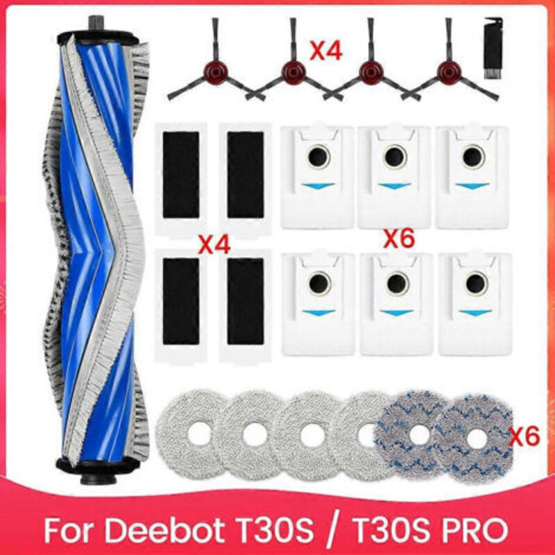 Für Ecovacs Deebot T30s / T30s Pro Saugroboter: Seitenbürste, Hepa-filter, Reinigungstuch Und Staubbeutel