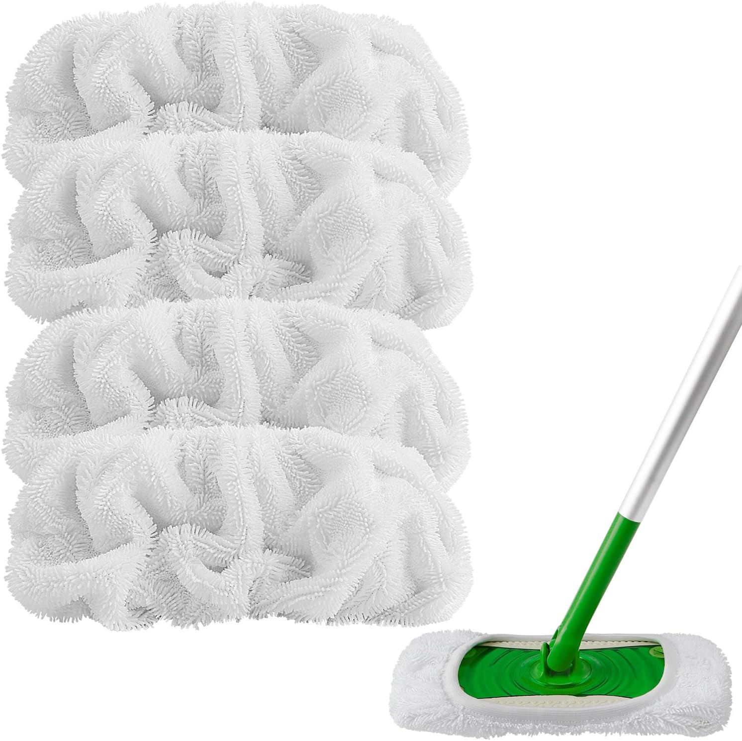 Set Mit 4 Wiederverwendbaren Mikrofaser-ersatzpads, Kompatibel Mit Dem Flash Speed Mop – Waschbar Für Nass- Und Trockenreinigung, Bodenwischkopf Für Die Bodenreinigung