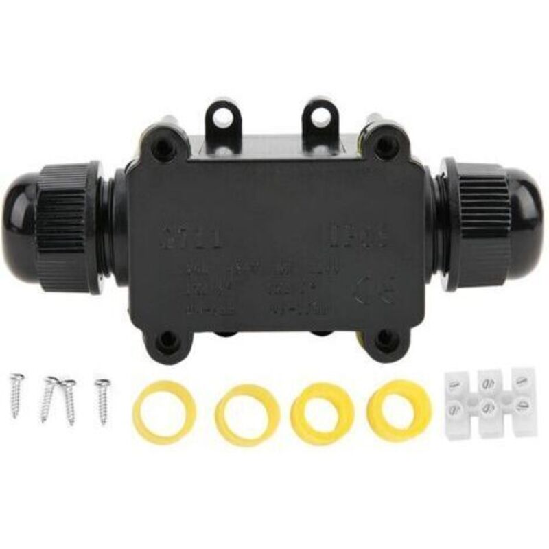 Packung Mit 3 Ip68-anschlussdosen, Wasserdichter 2-wege-schutzstecker Für Im Freien Verlegte Erdkabel, Vorgesehen Für Elektrische Verbindungen.